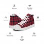 Black & Red Plaid Men’s High Top Canvas Shoes
