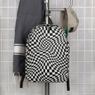 Wave Checkers, Black/White - Minimalist Backpack