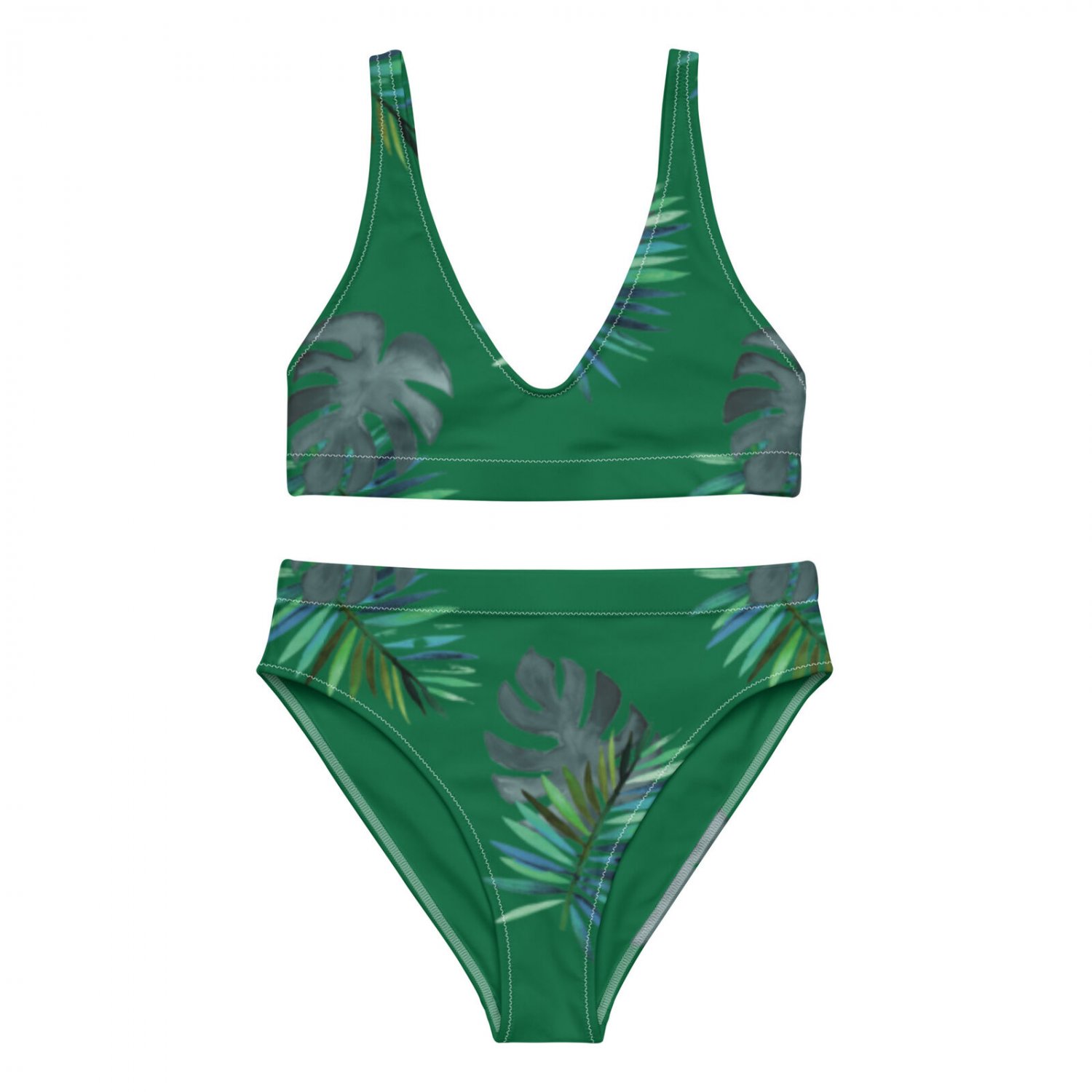 Green Jungle - Recycled High-Waisted Bikini