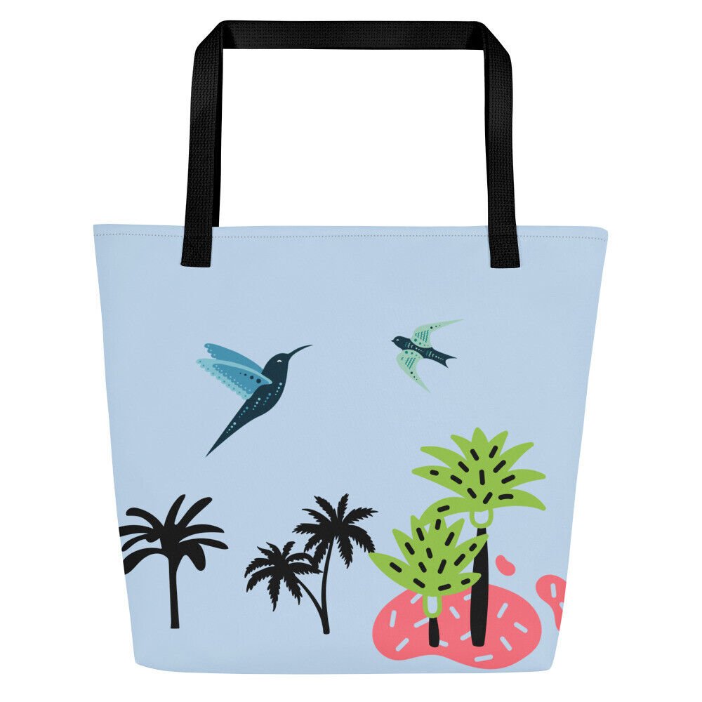 Sky Blue Paradise Bag Print - Large Beach/Tote Bag