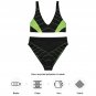 Electric Lime Grid Recycled High-Waisted Bikini