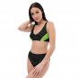 Electric Lime Grid Recycled High-Waisted Bikini
