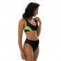 Electric Lime Grid Recycled High-Waisted Bikini