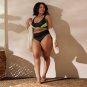 Electric Lime Grid Recycled High-Waisted Bikini