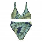 Jungle Green Print Recycled High-Waisted Bikini