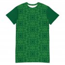 Spring/Summer Green Print Dress- T-shirt Mini Dress