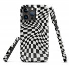 "Wave Checkered, Black & White" Print Snap Case for iPhone®