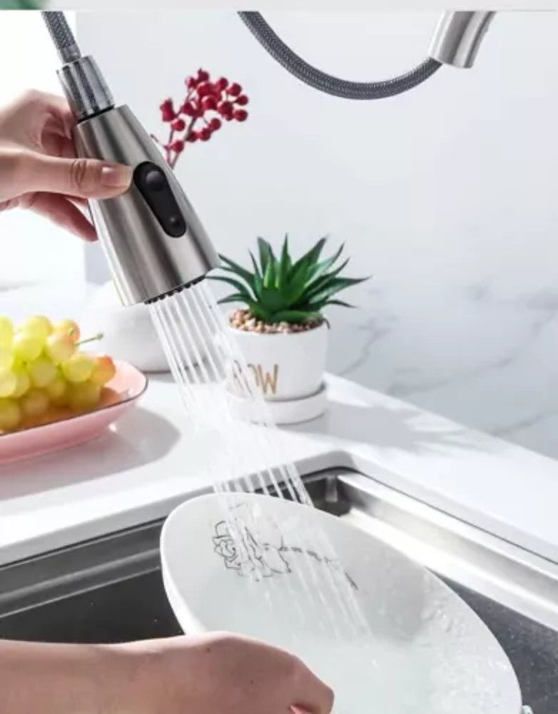 Kitchen Faucet Pull Down Sprayer High Arc Single Handle Sink Faucet Water Lines