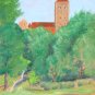 Original Oil Landscape Painting The Cloisters and Trees Art by LJT