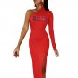BLKD Half Sleeve One Shoulder Slit Maxi Dress