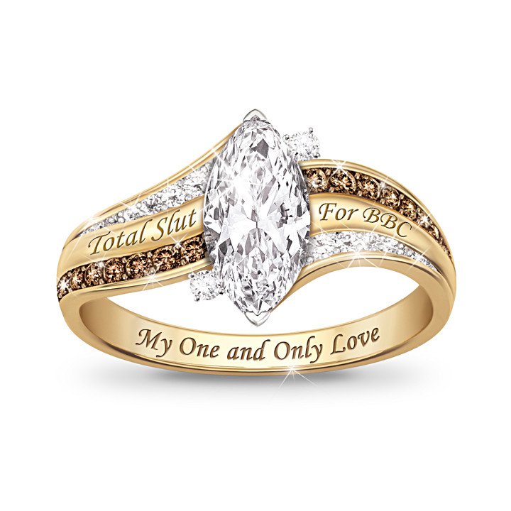 QOS Total Slut For BBC Personalized Solid 10K Gold Topaz And Diamond Ring