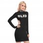 BLKD Drip BBC Slut Collar Waist Hollow Hip Dress