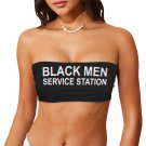 Black Men Service Station Free Use Glitch Text Tube Top