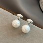 2024 New French Elegant Gold Bean Spliced Flat Pearl Earrings - Korean Fashion Jewelry for Women