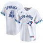 Toronto Blue Jays #4 George Springer White Throwback Stitched Jersey