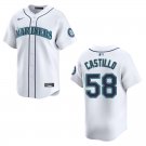 Men's & Youth Mariners #58 Luis Castillo White Stitched Jersey