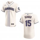 Men's & Youth Mariners #15 Kyle Seager  Cream Stitched Jersey