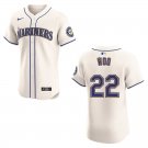 Men's & Youth Mariners #22 Bryan Woo Cream Stitched Jersey