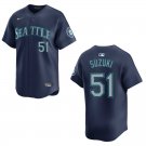 Men's & Youth Mariners #51 Ichiro Suzuki Navy Stitched Jersey