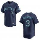 Men's & Youth Mariners #3 J.P. Crawford Navy Stitched Jersey