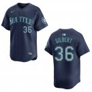 Men's & Youth Mariners #36 Logan Gilbert Navy Stitched Jersey