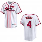 Men's & Youth Cardinals #4 Yadier Molina White Throwback Stitched Jersey