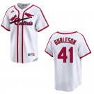 Men's & Youth Cardinals #41 Alec Burleson White Throwback Stitched Jersey