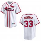 Men's & Youth Cardinals #33 Brendan Donovan White Throwback Stitched Jersey