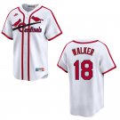 Men's & Youth Cardinals #18 Jordan Walker White Throwback Stitched Jersey