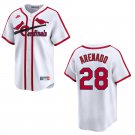 Men's & Youth Cardinals #28 Nolan Arenado White Throwback Stitched Jersey