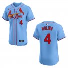 Men's & Youth Cardinals #4 Yadier Molina Blue Stitched Jersey