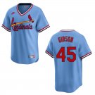 Men's & Youth Cardinals #45 Bob Gibson Blue Throwback Stitched Jersey