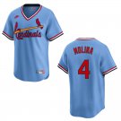 Men's & Youth Cardinals #4 Yadier Molina Blue Throwback Stitched Jersey