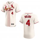 Men's & Youth Cardinals #4 Yadier Molina Cream Stitched Jersey