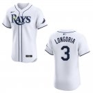 Men's & Youth Rays #3 Evan Longoria White Stitched Jersey