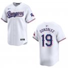 Men's & Youth Rangers #19 Juan Gonzalez White Stitched Jersey