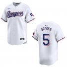 Men's & Youth Rangers #5 Corey Seager White Stitched Jersey