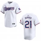 Men's & Youth Rangers #21 Jake Burger White Stitched Jersey