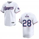 Men's & Youth Rangers #28 Jonah Heim White Stitched Jersey