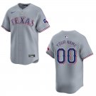 Men's & Youth Rangers #00 Custom Name And Number Gray Stitched Jersey