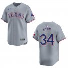 Men's & Youth Rangers #34 Nolan Ryan Gray Stitched Jersey