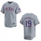 Men's & Youth Rangers #19 Juan Gonzalez Gray Stitched Jersey
