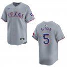 Men's & Youth Rangers #5 Corey Seager Gray Stitched Jersey