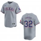 Men's & Youth Rangers #32 Evan Carter Gray Stitched Jersey