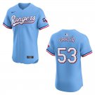 Men's & Youth Rangers #53 Adolis Garcia Light Blue Stitched Jersey