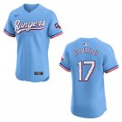 Men's & Youth Rangers #17 Nathan Eovaldi Light Blue Stitched Jersey