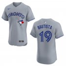 Men's & Youth Blue Jays #19 Jose Bautista Gray Stitched Jersey