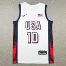 2024 Paris Olympics USA Basketball Dream 10# Jayson Tatum White Jersey