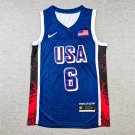 2024 Paris Olympics USA Basketball Dream 6# LeBron James Blue Jersey