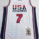 1992 Barcelona Olympics USA Basketball Dream 7# Larry Bird White Jersey